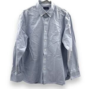 The‎ Tie Bar Light Blue Long Sleeve 100% Cotton Button Down Shirt Size 17